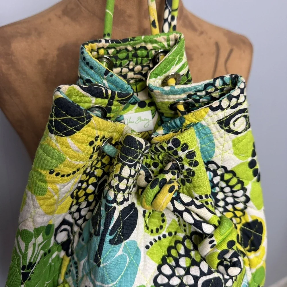 Vera Bradley LIMES UP Backsack BACKPACK Bookbag BABY Diaper BEACH Tote PURSE NWT
